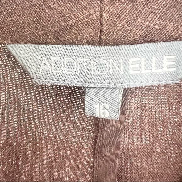 Addition Elle brown linen blend 3/4 sleeve jacket blazer 16 - Picture 8 of 9
